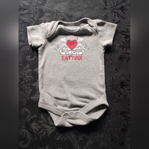 Gray " Mom My First tattoo Creeper  0/3 Months